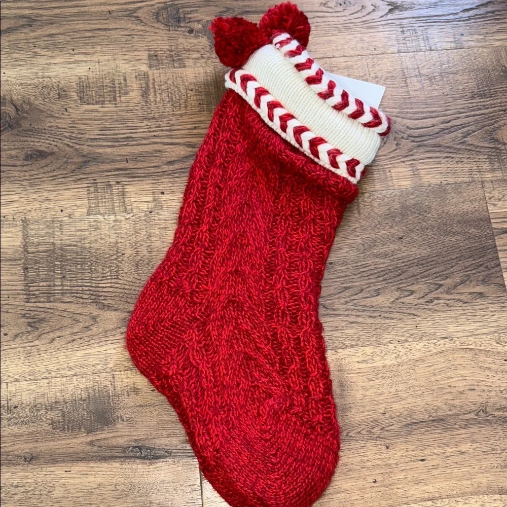 Red and Cream CHRISTMAS Decoration Boot